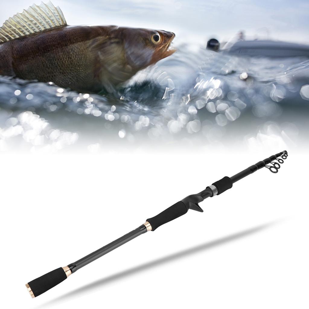 Черное Удолище из Углеродного Волокна Ультралегкое Портативное Тревел Удилище Рукоятка-Посох(Литье 2.7M)