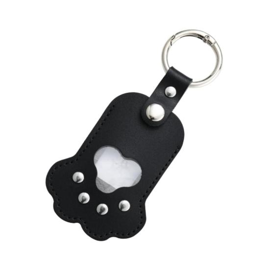 Кулон-брелок для питомца с гравировкой волос, дизайн кошачьей или собачьей лапы, искусственная кожа, памятный брелок для волос питомца