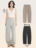 Women's Fleece-Lined Scimitar Pants: Autumn/Winter Straight-Leg, Slimming, Sporty, Casual Wide-Leg Trousers
