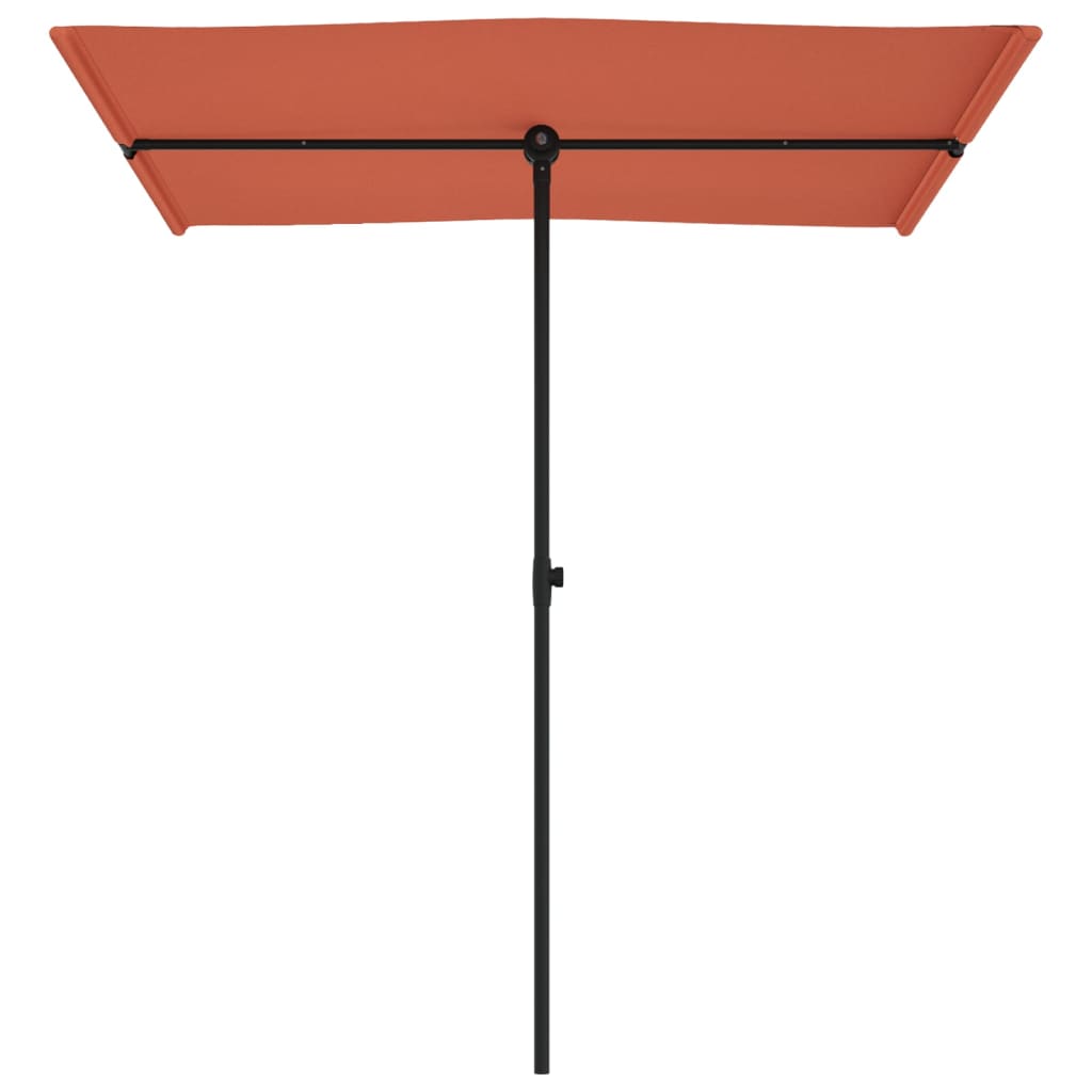 Aluminum Mast Sun Umbrella 180 x 110 cm Terracotta