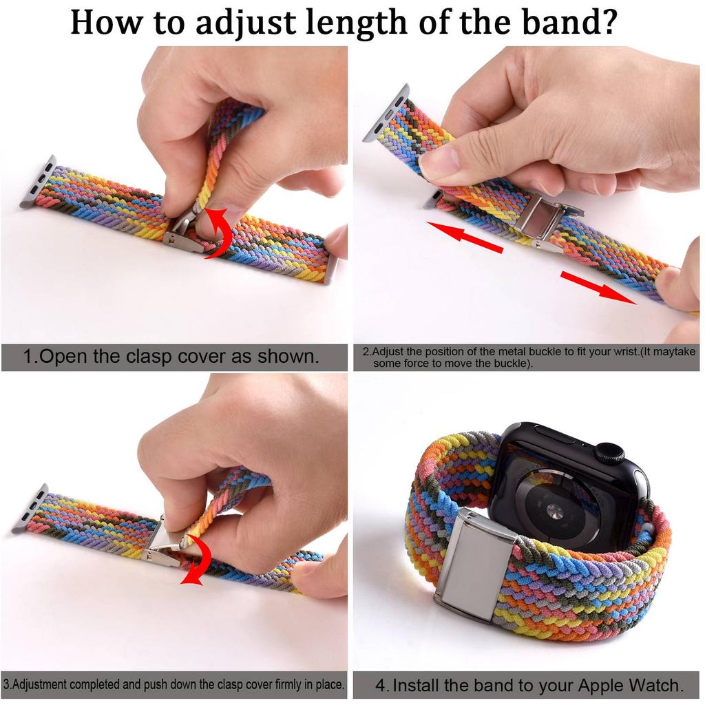 Nylon Fabric Band for Apple Watch Series 8 7 6 SE 5 4 3 38 40mm 42mm 44mm 41MM 45MM 49 Ultra Braided Solo Loop Strap for Iwatch
