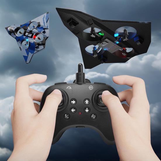 Remote Control Airplane Toy with LED Lights 360 Degrees Flip Mini Foam Fighter Jet Model Speeds