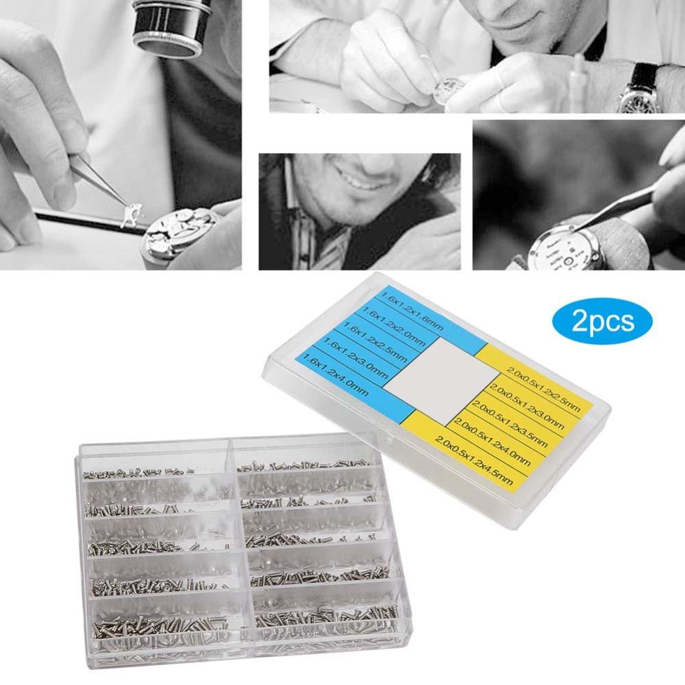 2 Boxes Stainless Steel Watch Screws Cross Head Repair Fasteners Watch Accessories Watchmaking