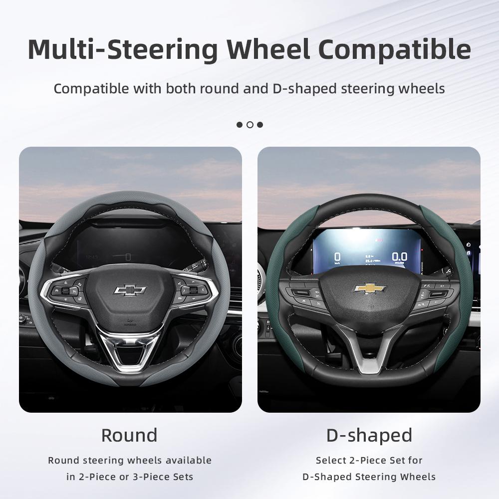 AABHN1 Suitable for Chevrolet Breathable Holes Leather Steering Wheel Cover Segmented Quick Release Design Non-Slip and Durable Cruze Spark Captiva
