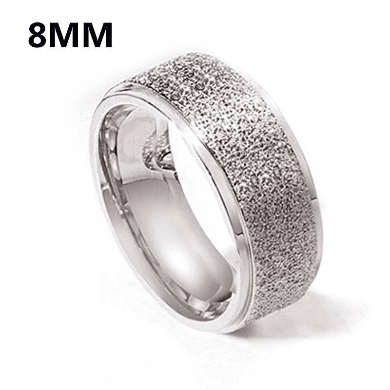 Модные матовые кольца-скрабы женские розовое золото/серебро кольцо на палец 2/4/6/8 мм мужские свадебные украшения простые из нержавеющей стали/разноцветные