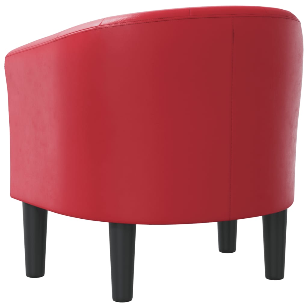 Club Armchair Red Faux Leather