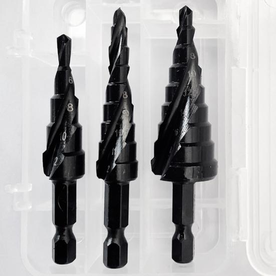 Спиральные сверла высокой твердости, 3 шт., острые спиральные шестиугольные сверла с шестигранной ручкой, сверло «Пагода», комбинированный набор для мастерской