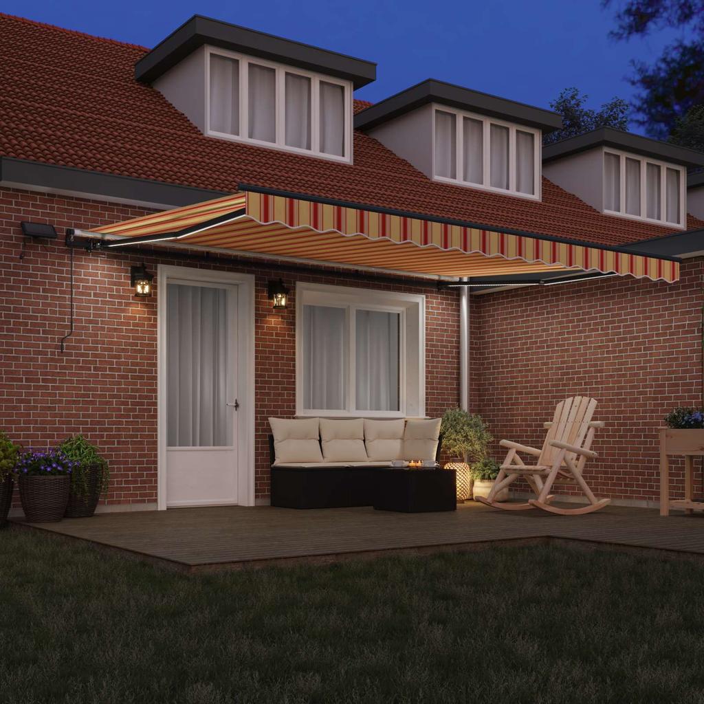 Retractable Awning Yellow and Orange 450 x 300 cm