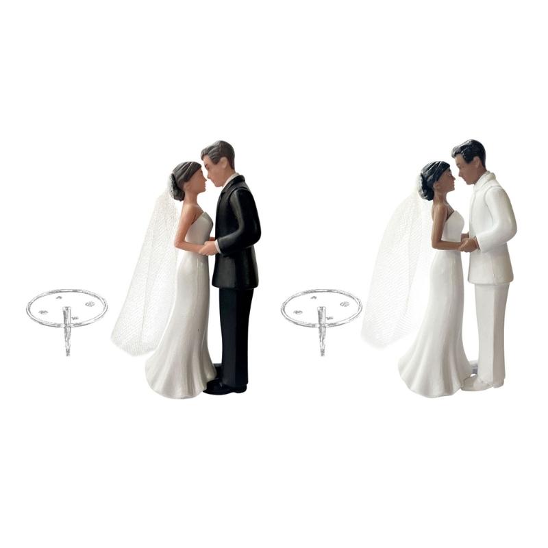Plastic Bride And Groom Cake Top Couple Figure Wedding Cake Decoration For Engagements Reception Table Centerpieces