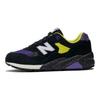 New Balance Nb 580 Классические Сшитые Удобная Ткань Амортизация Низкий Верх Повседневные Кроссовки для Бега Унисекс кроссовки Черно-Фиолетовые CMT580TF