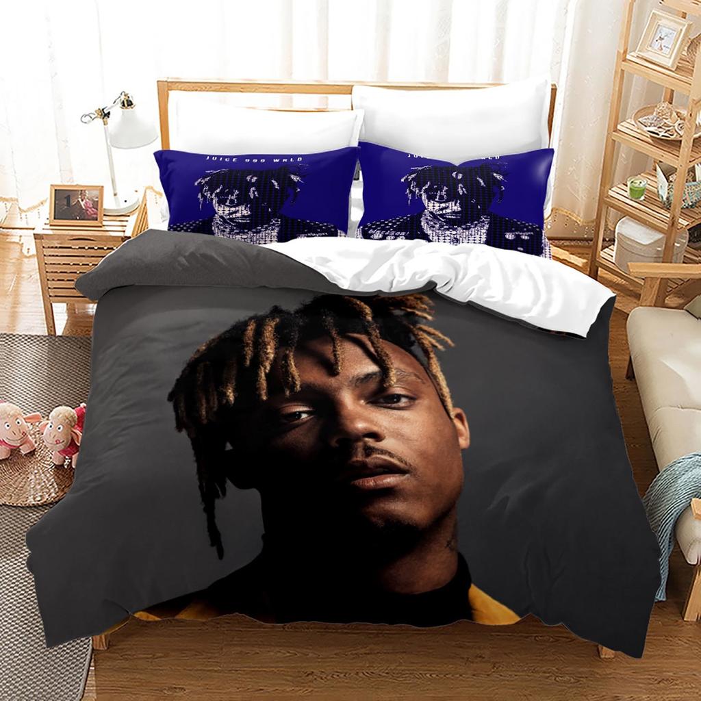 Новый Комплект Постельного Белья Juice Wrld Односпальный Полуторный Двуспальный Кинг-сайз Звезды Juice Wrld Комплект Постельного Белья Взрослый Детский Спальня Комплекты Пододеяльников 3D 018