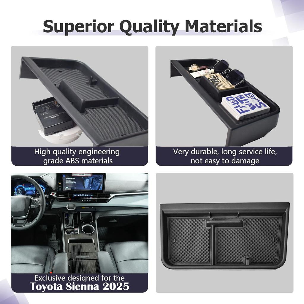Для Toyota Sienna 2025 XLE/XSE/Limited/Platinum Органайзер-лоток для ящика на центральной консоли и приборной панели 12,3 дюйма за экраном
