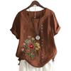 Fashionable Women's Short Sleeve Cotton Top with 11 Colorful Floral Designs