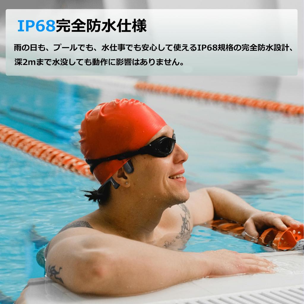 Bone Conduction Swimming IP68 Headphones with Bluetooth MP3 32GB Bone Conduction Headphones with 12 Hours of Continuous Fast Up To for and Walking