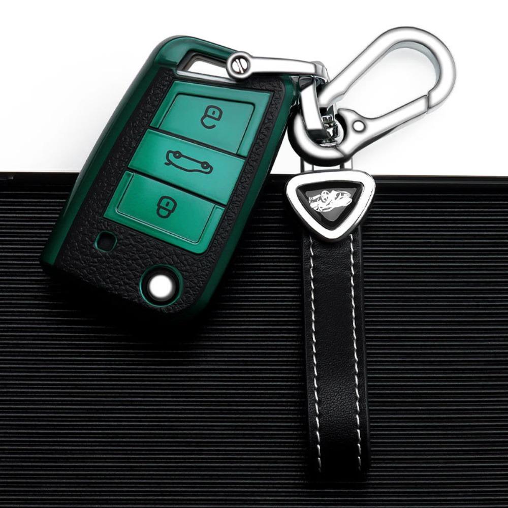 VW Car Key Cover for Polo Golf Jetta Passat Tiguan Santana Leather Key Case Protector
