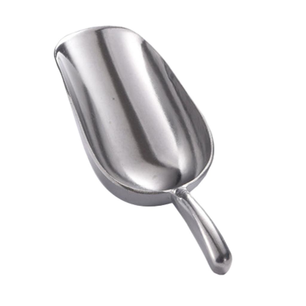 Stainless Steel Metal Food Scoops Multi-Purpose Ice Cubes Shovel Popcorn Sugars Grain Cereal Scoops For Kitchen Bar Party