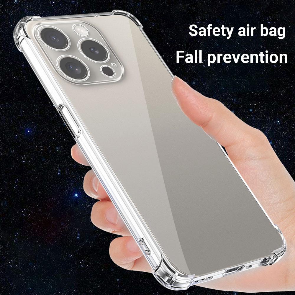 Для iPhone 16 Pro /15 Plus Чехол Прозрачный Противоударный Силиконовый Мягкий Чехол для Телефона Для iPhone 15 16 Pro Max /iPhone 16 Plus /15 Pro Funda