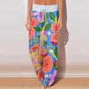 Women's Casual Sports Pants Vintage Printed Pajama Pants With Pockets