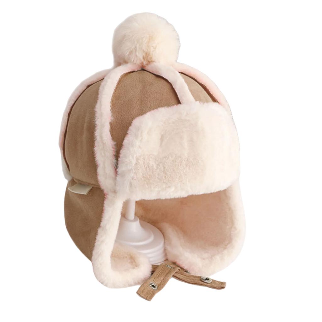 Thicken Warm Winter Hat for Children Earmuff Pilot Hat Plush Bomber Hat Outdoor Activity Trapper Hat for Cold Weather