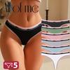 5 шт./компл. Сексуальные женские трусики Женские бесшовные хлопковые трусы Интимное дышащее нижнее белье Женские трусики-стринги с низкой посадкой Мягкое нижнее белье