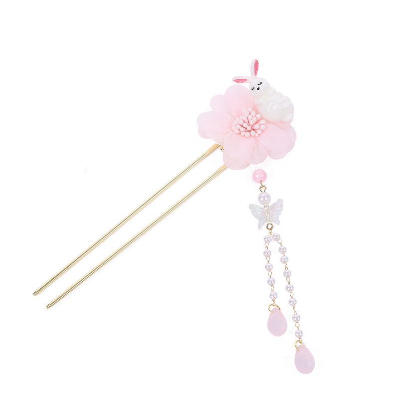 Jade Rabbit Tassel Hairpin: Traditional Qipao Updo Accessory for Women