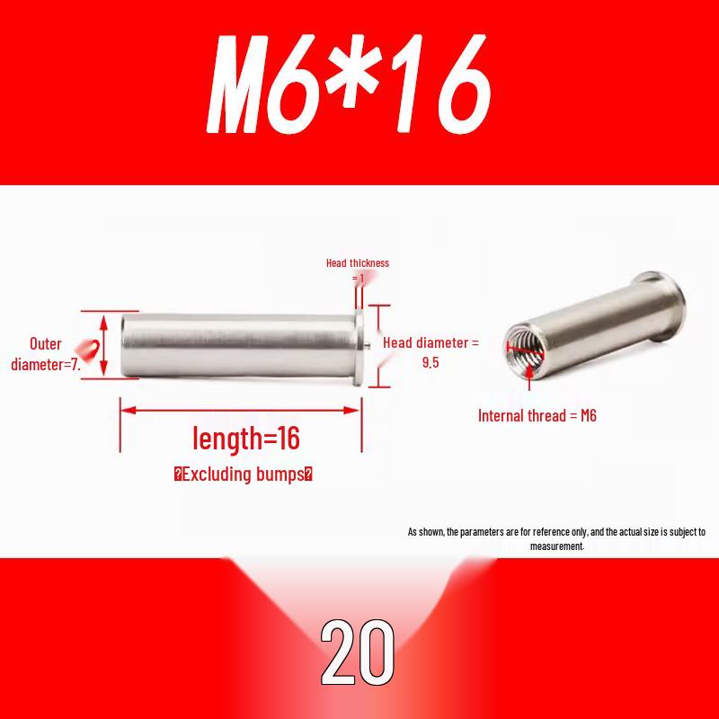 Сварные шпильки из нержавеющей стали 304 с внутренней резьбой M3-M6