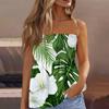 Летние топы-трубы для женщин, милая сексуальная футболка без рукавов с открытыми плечами и цветочным принтом