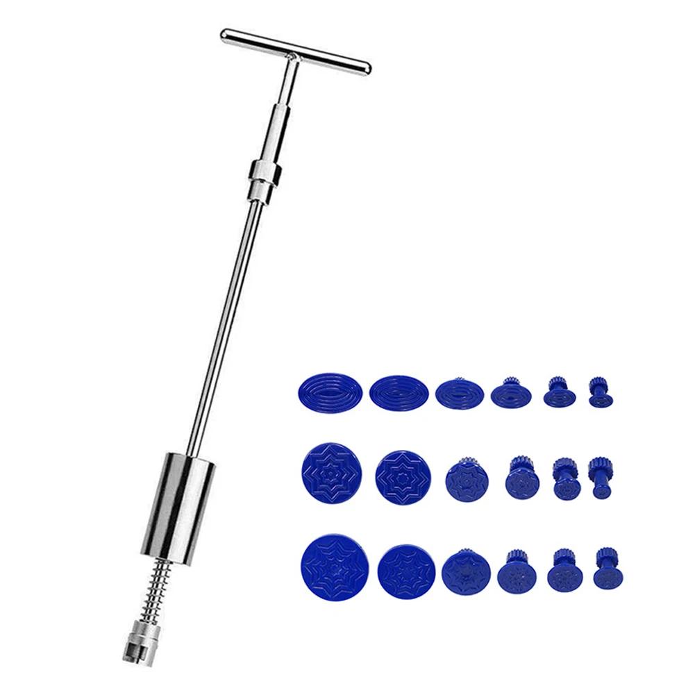 Universal Car Dent Puller Metal T Dent Repair Tool Auto Repair Sheet Metal Kit Slide Hammer Reverse Hammer Glue +18pcs Glue Pull