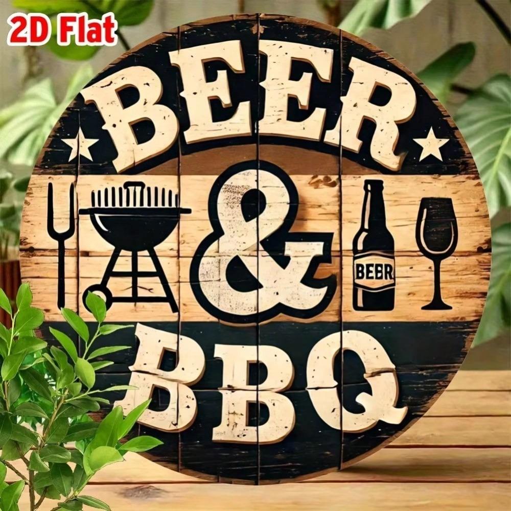 Металлическая жестяная табличка Винтажная Пиво BBQ Паб Декор Настенное искусство