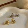 Solid Color Love Heart Earrings Jewelry Accessories Piercing Ear Stud Metal Stud Earring  Women