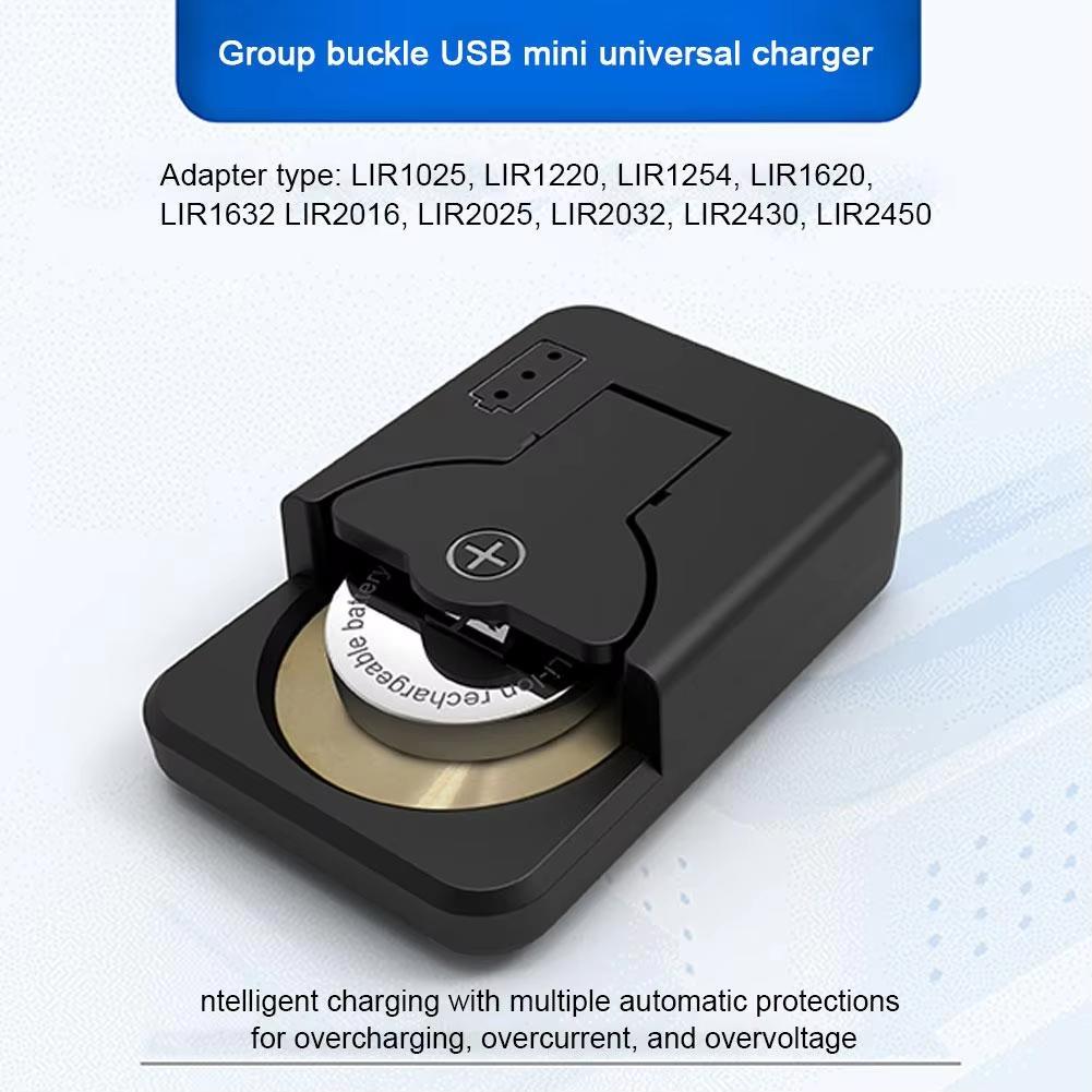 Protable Button Battery Universal Charger 4.2V Smart Type-C Rechargeable Lithium For LIR1025/1220/1254/2016/2025/2032/2430/2450