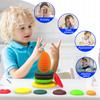 6/12Pcs Silicone Sensory Stone Toy Anxiety Stress Relief Portable Travel Calming Fidget Stone Textured Worry Stone Toy Kids Teens Adults Gift