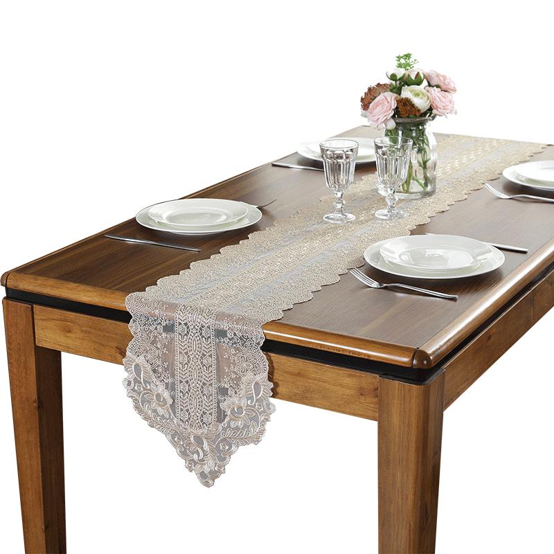 Европейский Кружевной Флаг Обеденного Стола Французский Стиль Эстетическая Романтическая и Простая Вышивка Ткань Искусство Белое Шампанское ТВ Шкаф Флаг Чайного Стола