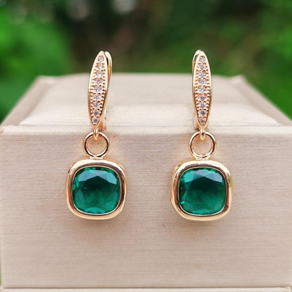 1 пара модных 5-цветных квадратных висячих сережек для женщин с кубическим цирконием, украшения на каждый день, аксессуары для вечеринок