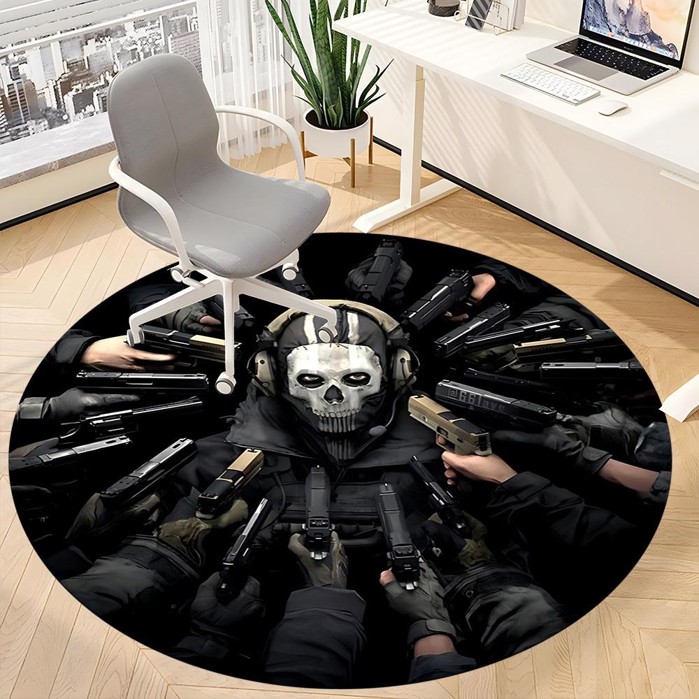 1pc Call of Duty Carpet, Round Non-Slip Durable Large Size Office Carpet, Suitable for Office yy250908066