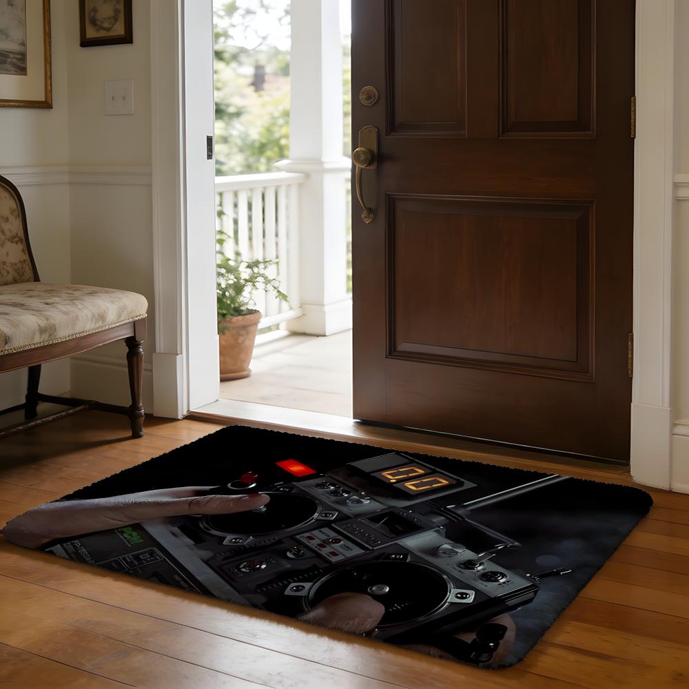 Floor Mat Soft Flannel Rug Non Slip Absorbent Mat for Bathroom Bedroom Home Decor R Retro Back To The Future movie
