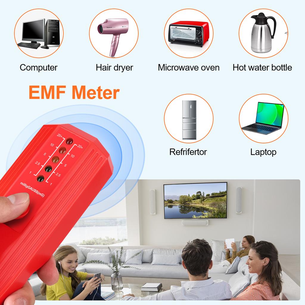 Handheld EMF Meter Portable Electromagnetic Radiation Detector Household Laboratory Hospital