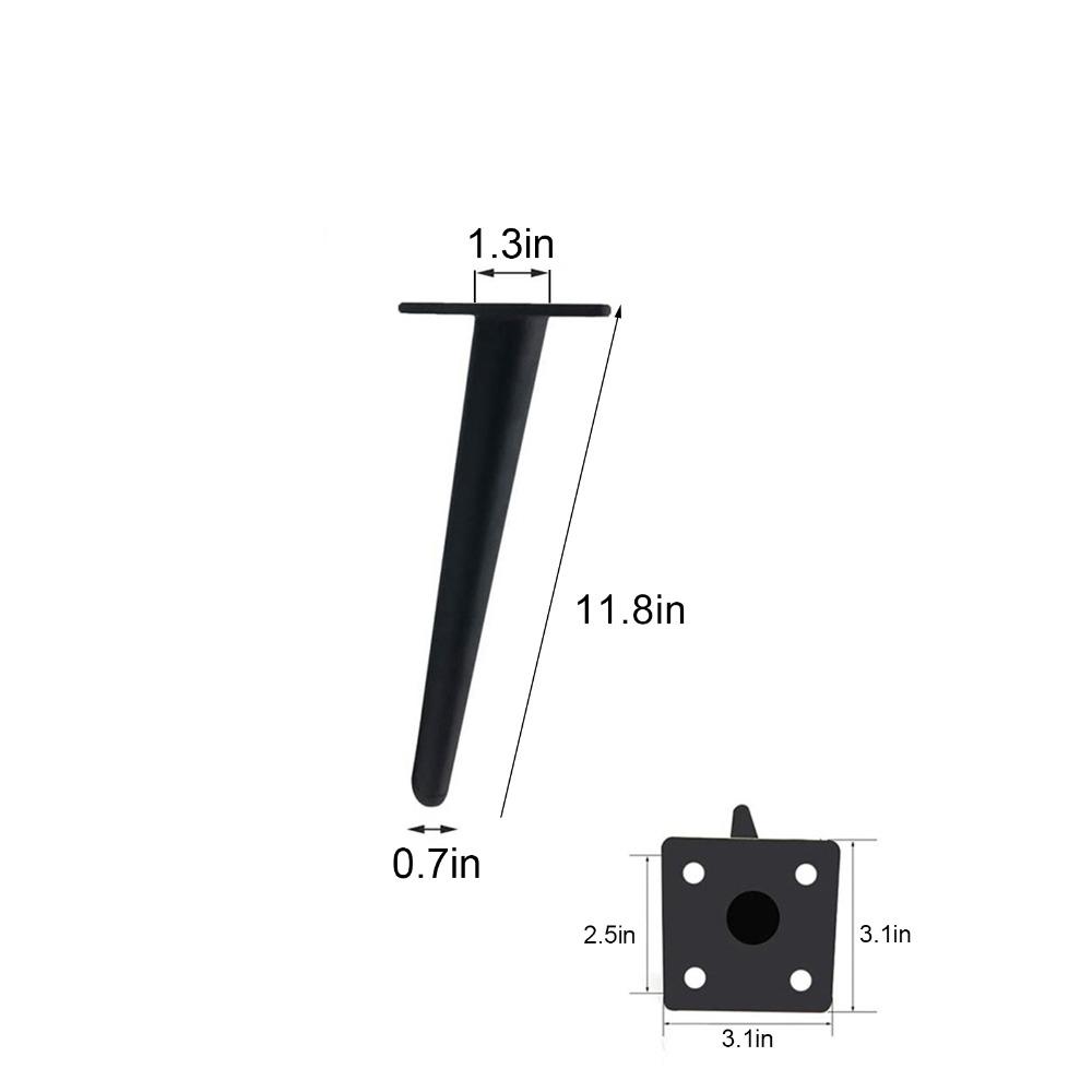 4pcs 12 Inch Furniture Legs Slant Tapered Cabinet Legs Modern Table Legs Bed Frame
