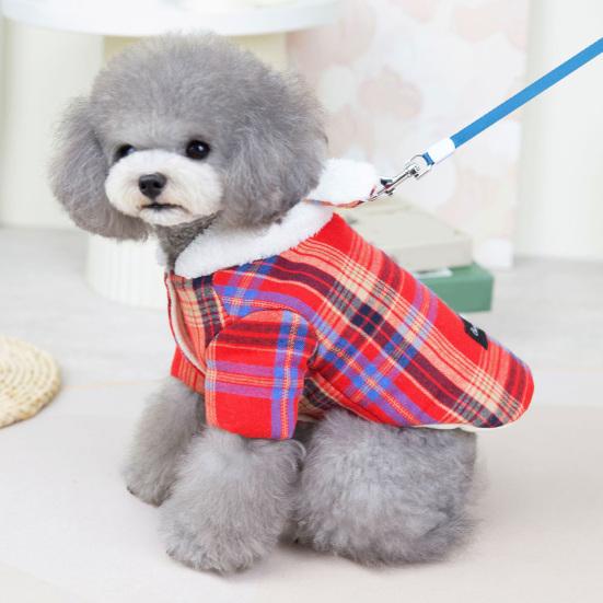 Хлопковое пальто для домашних животных с плюшевыми ушками и буксировочным кольцом, мягкое, модное, сохраняет тепло, защищает от падения
