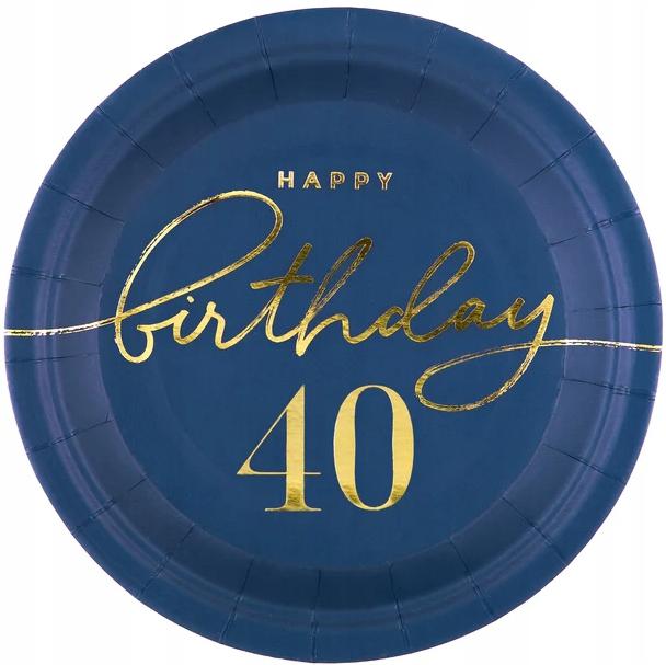 40th Birthday Set: Plates, Cups, Napkins