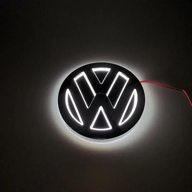 BHMTQ1 VW 11cm 5D Logo Light LED Rear Badge Light Front Grille For VW CC Bora Golf Jetta POLO MAGOTAN Passat Logo Light Trunk Sticker