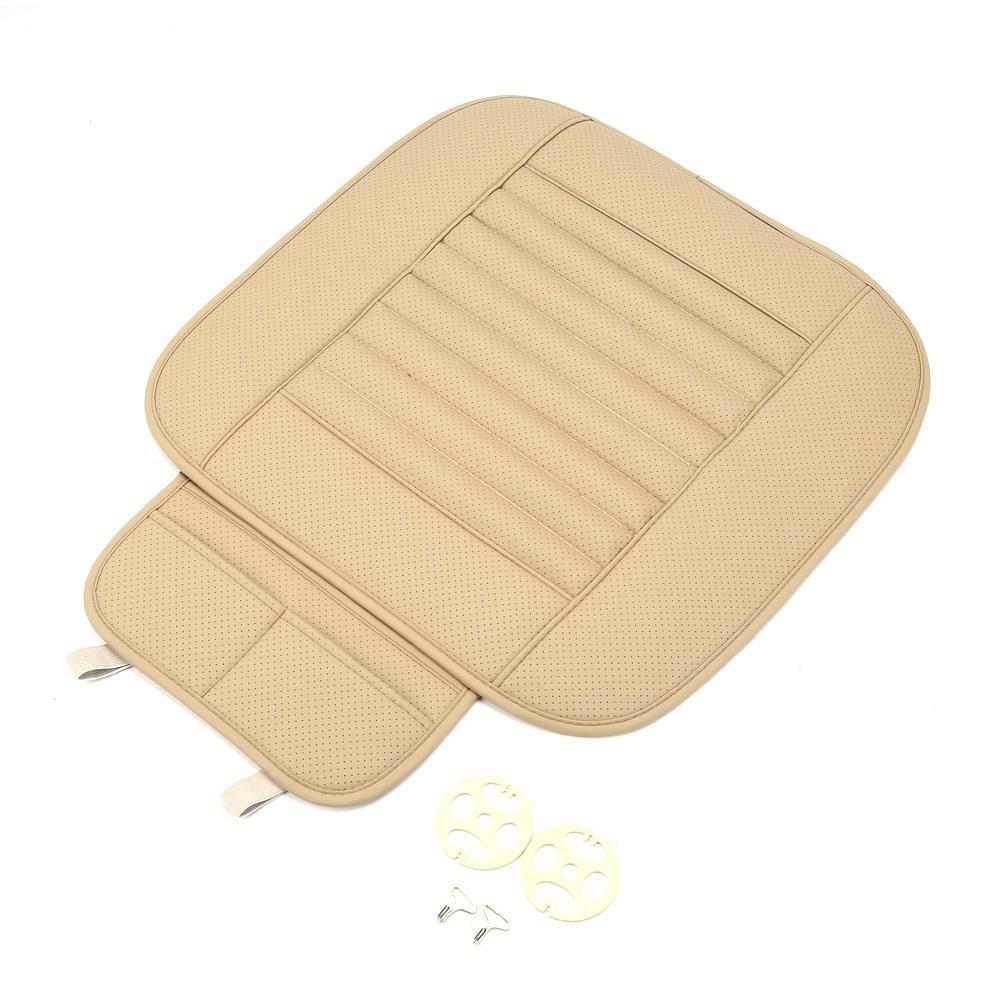 Nuovo Beige PU Pelle Coprisedili Copri Sedili Cuscino Per Auto Seduta Sedile