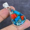 Spiny Oyster Gemstone Handmade 925 Sterling Silver Jewelry Pendant 2.05" M5o76