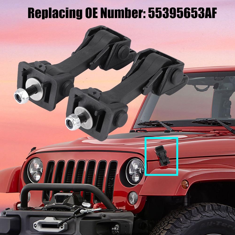 2 комплекта предохранительных защелок капота и кронштейнов для Jeep Wrangler JK 2007 2016 55395653AF