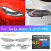 Для Tesla Model 3 2017- Автомобильные Черные Защитные Пленки на Фары и Задние Фонари Передние Фонари Задние Фонари TPU Прозрачные Бронированные Защитные Пленки