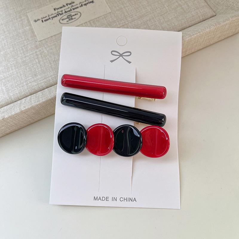 Инс Красочный Круглый Набор из Трех Предметов Заколка Мода Простой Темперамент Женская Челка Боковая Заколка Аксессуары для Волос