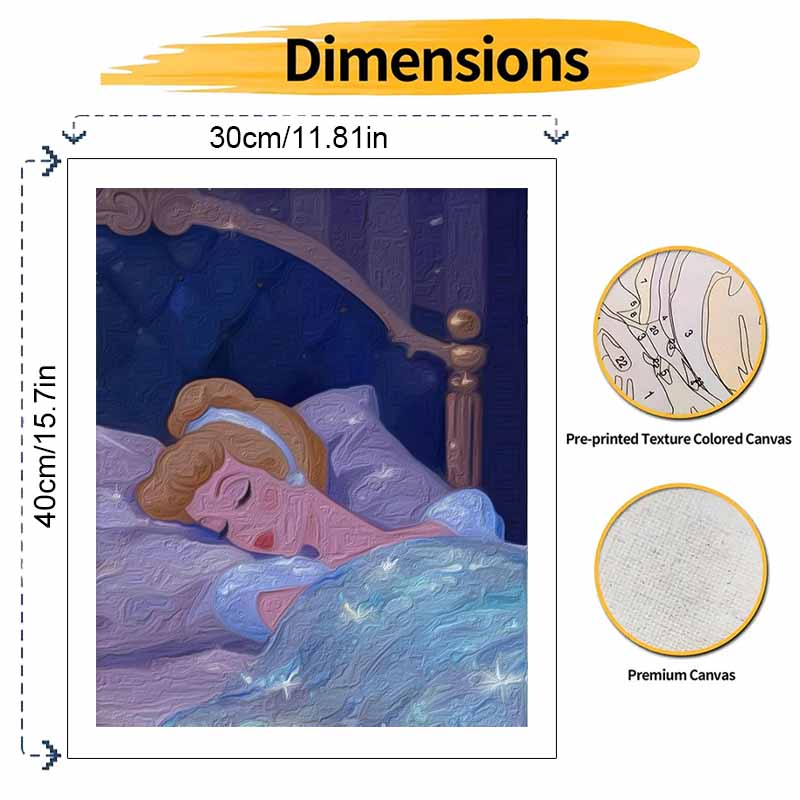 Disney DIY Sleeping Cinderella Oil Painting Art Painting Kit Home Wall Decor Handmade Gift for Room Aesthetic Modern Art Craft Decor