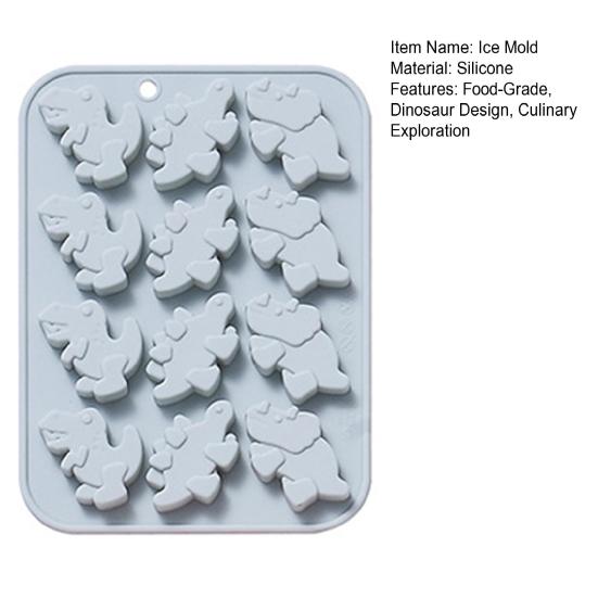 Форма для льда Силиконовый лоток 12 ячеек 3 формы динозавра Пищевой гибкий ледогенератор Шоколадные кубики льда Форма для приготовления торта