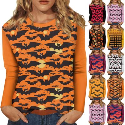 Рубашки с длинным рукавом для женщин, футболки с принтом, блузки, повседневные базовые топы больших размеров, пуловеры