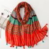 Fashion Bright Striped Line Tassel Viscose Shawl Scarf Lady High Quality Wrap Headband Bufandas Muslim Hijab Sjaal 180*90Cm